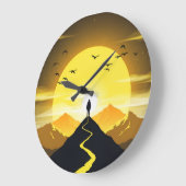 Mountain Peak Silhouette with a winding. Pedestal Große Wanduhr (Winkel)