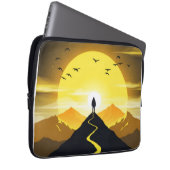 Mountain Peak Silhouette with a winding. Pedestal Laptopschutzhülle (Vorne Rechts)