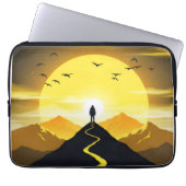 Mountain Peak Silhouette with a winding. Pedestal Laptopschutzhülle (Vorderseite)