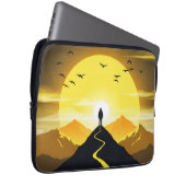 Mountain Peak Silhouette with a winding. Pedestal Laptopschutzhülle (Vorne Rechts)