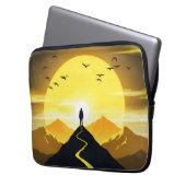 Mountain Peak Silhouette with a winding. Pedestal Laptopschutzhülle (Vorderseite Links)