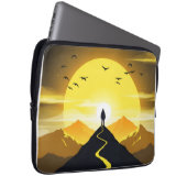 Mountain Peak Silhouette with a winding. Pedestal Laptopschutzhülle (Vorne Rechts)