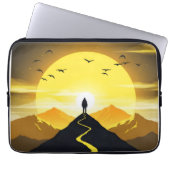 Mountain Peak Silhouette with a winding. Pedestal Laptopschutzhülle (Vorderseite)