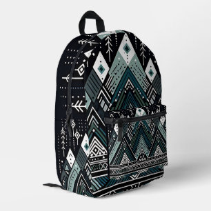 Mountain Peaks Tribal Geometric Backpack Bedruckter Rucksack