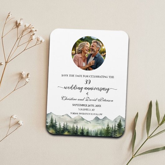 Mountain Pine 39 Hochzeitstag Save the Date Magnet