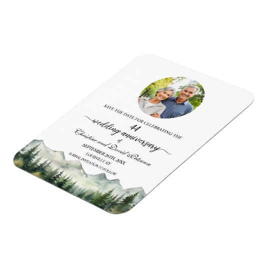 Mountain Pine 44 Wedding Anniversary Save the Date Magnet (Linke Seite)