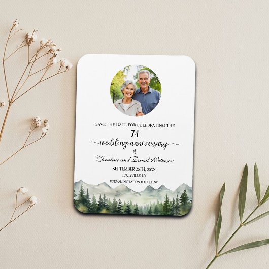 Mountain Pine 74 Hochzeit Jubiläum Save the Date Magnet