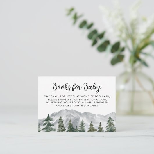 Mountain Pine Forest Babydusche Anfrage Begleitkarte (Stehend Vorderseite)