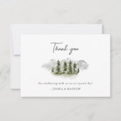 Mountain Pine Forest Wedding Thank You Dankeskarte (Vorderseite)