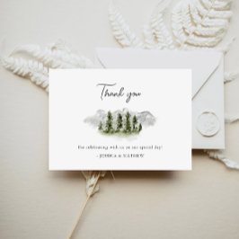 Mountain Pine Forest Wedding Thank You Dankeskarte