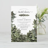 Mountain Pine Forest Winter Brautparty Einladung (Stehend Vorderseite)