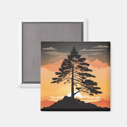 Mountain Pine Refrigerator Magnet - Majestic Fores (Vorderseite/Rückseite)