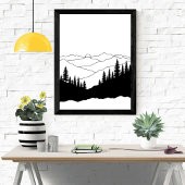 Mountain Pine Silhouette Poster
