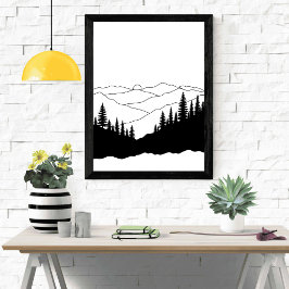Mountain Pine Silhouette Poster
