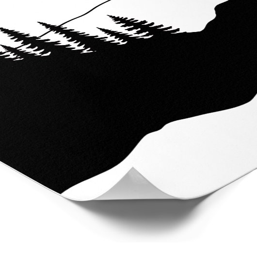 Mountain Pine Silhouette Poster (Ecke)