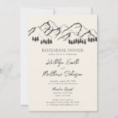 Mountain Pine Tree Moderne Probe Abendessen Einladung (Vorderseite)