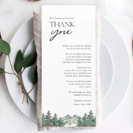 Mountain Pine Tree Rustic Wedding Danke Karten