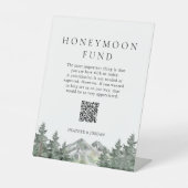 Mountain Pine Tree Wedding Honeymoon Fund Sockelschild (Vorderseite)