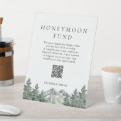 Mountain Pine Tree Wedding Honeymoon Fund Sockelschild (In SItu)