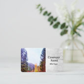 mountain pine trees fall outdoors nature photo art visitenkarte (Stehend Vorderseite)