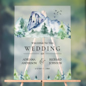 Mountain Pine Trees Forest Wedding Welcome Acrylschild (Neutral)