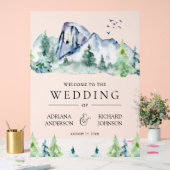 Mountain Pine Trees Forest Wedding Welcome Acrylschild (Hochzeit)