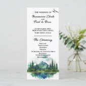 Mountain & Pine Trees Wedding Ceremony Program (Stehend Vorderseite)