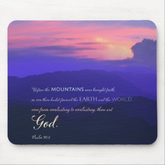 Mountain Pink Sunset Christlich Mousepad