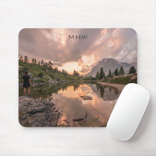 Mountain Pond Custom Mongram Mousepad (Mit Mouse)