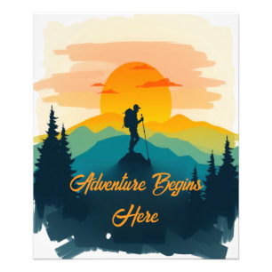 Mountain Poster - Adventure Begins Here