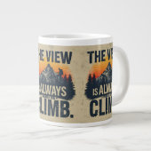 Mountain Quote Adventure Typography Mug Jumbo-Tasse (Vorderseite Rechts)