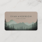 Mountain Range Pine Trees in Shades of Sage  Visitenkarte (Vorderseite)