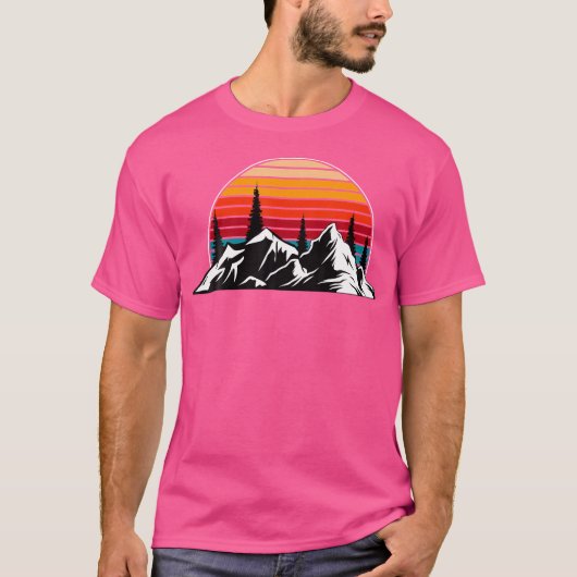 Mountain Range Vintage Wildnis T-Shirt (Vorderseite)