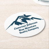 Mountain Real Anwesen Company Custom Marketing Runder Pappuntersetzer (Angewinkelt)