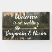 Mountain Reflection Wedding Willkommensbanner Banner (Horizontal)