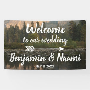 Mountain Reflection Wedding Willkommensbanner Banner