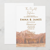 Mountain Rehearsal Dinner, Rustic Einladung (Vorne/Hinten)