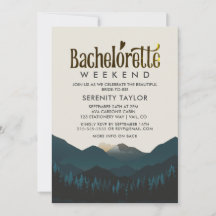 Mountain Retreat Bachelorette Wochenende Einladung