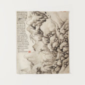 "Mountain Retreat" Chinesische Vintage Landschafts Wandteppich (Vorderseite)