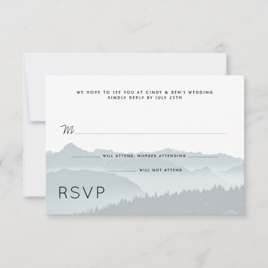 Mountain Ridge Wedding RSVP Gast Count (Vorderseite)