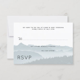 Mountain Ridge Wedding RSVP Gast Count Karte