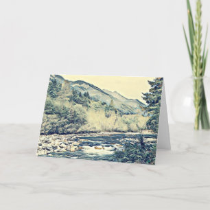 Mountain River - Blank Greeting Card Dankeskarte