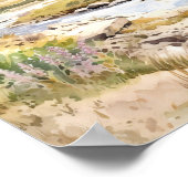 Mountain River Colorado Aquarellmalerei Poster (Ecke)