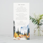 Mountain River Fall Landscape Wedding Menu Card Einladung (Stehend Vorderseite)