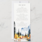 Mountain River Fall Landscape Wedding Menu Card Einladung (Vorderseite)