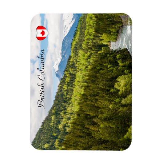 Mountain River im Wald von British Columbia Magnet (Vertikal)