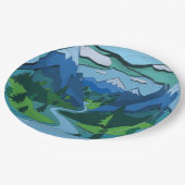 Mountain River Valley Cutout Pappteller (Schrägansicht)