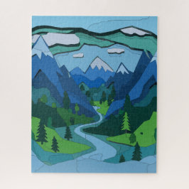 Mountain River Valley Cutout Puzzle