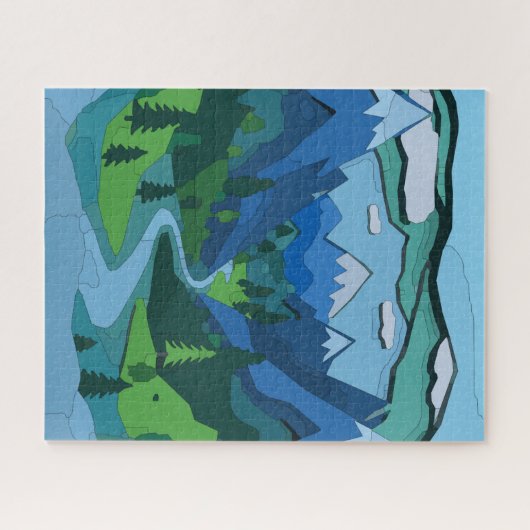 Mountain River Valley Cutout Puzzle (Horizontal)