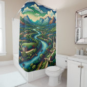"Mountain River Valley" Duschvorhang (Beispiel)